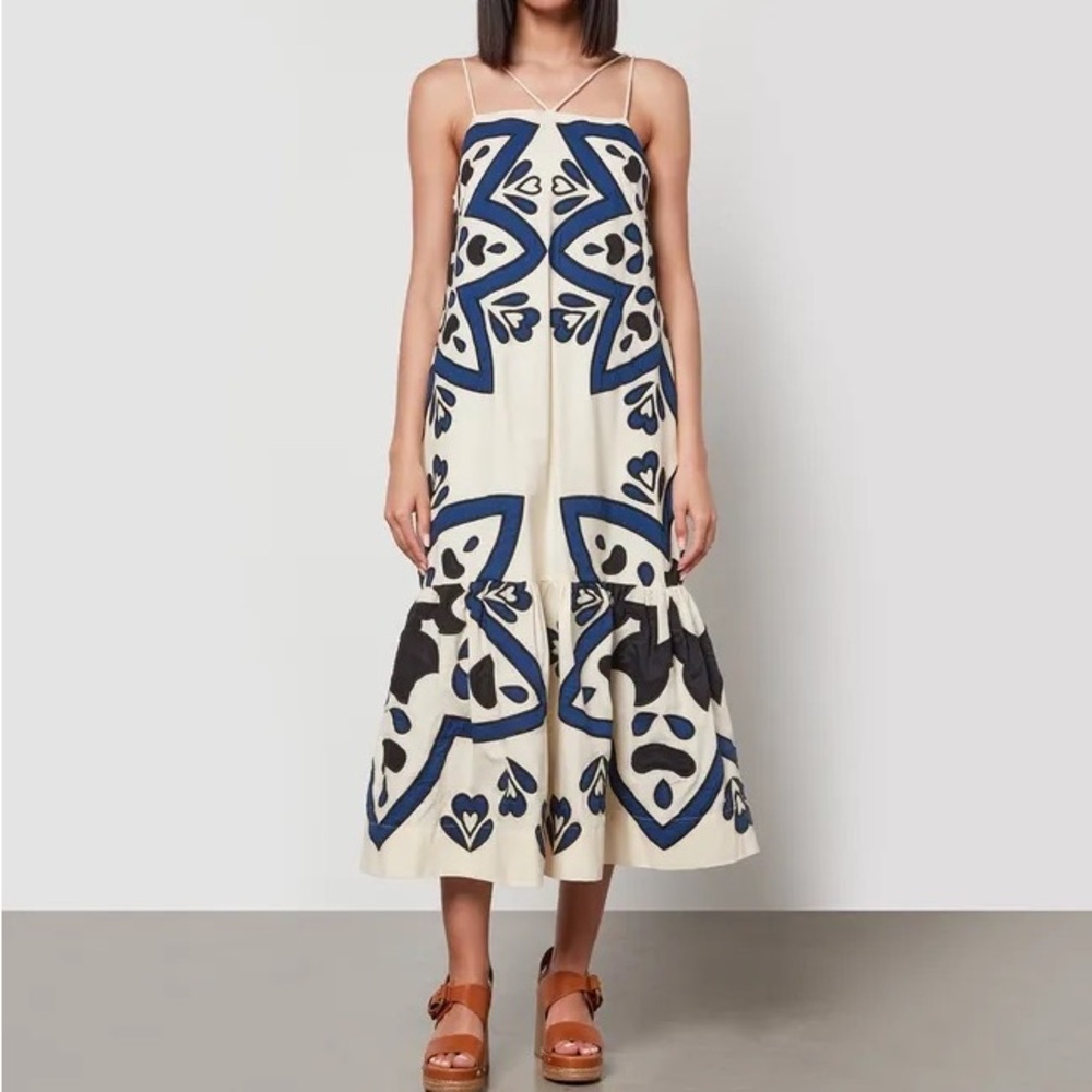Sea New York Kaia Kaleidoscope Cotton and Linen-Blend Dress